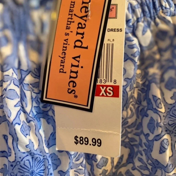 VINEYARD VINES NWT NEW WOMENS BLUE WHITE DRESS SUMMER CASUAL SPRING SIZ XS - Picture 4 of 6